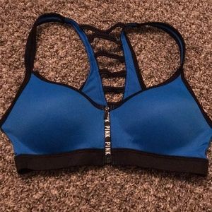Vs pink front close sport bra size small